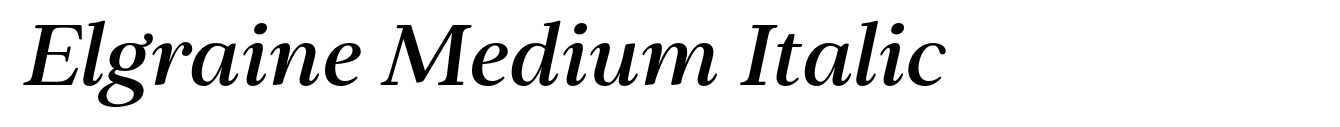 Elgraine Medium Italic